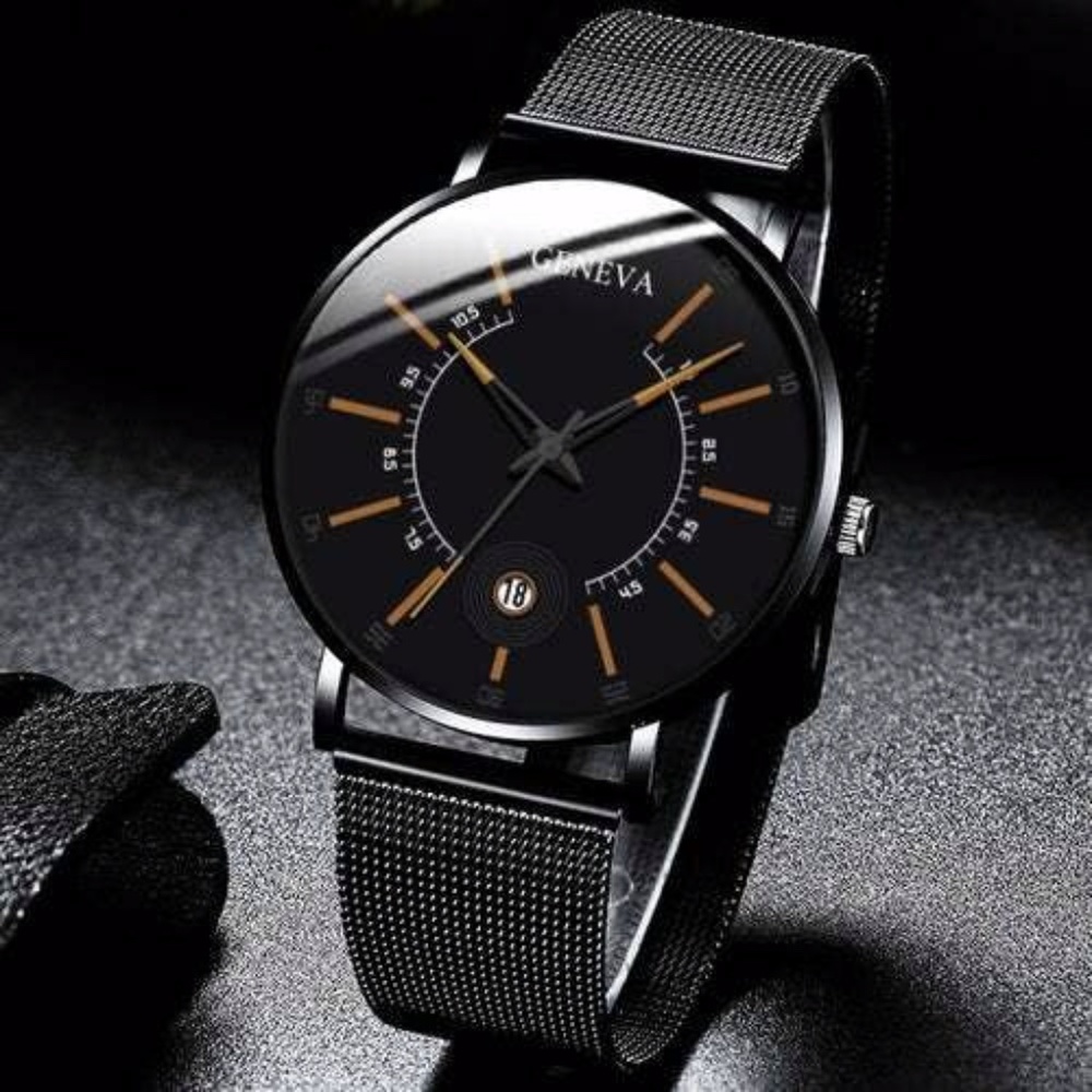 Stainless Steel Geneva Luxury Calendar Watch NWT